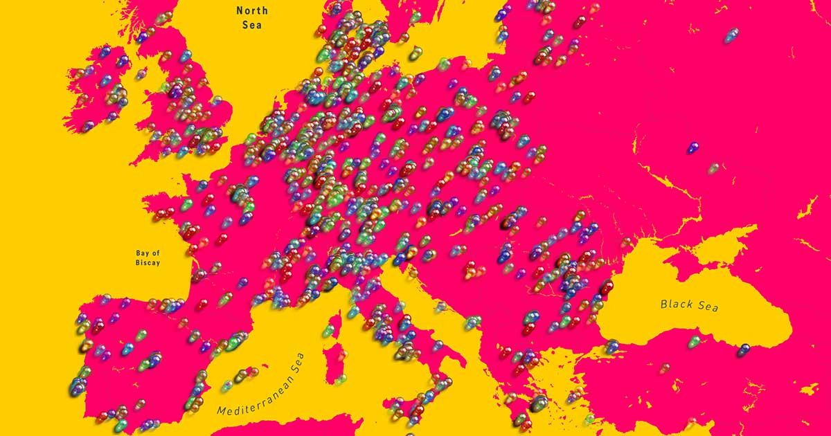 Az Earth Speakr Európa térkép
