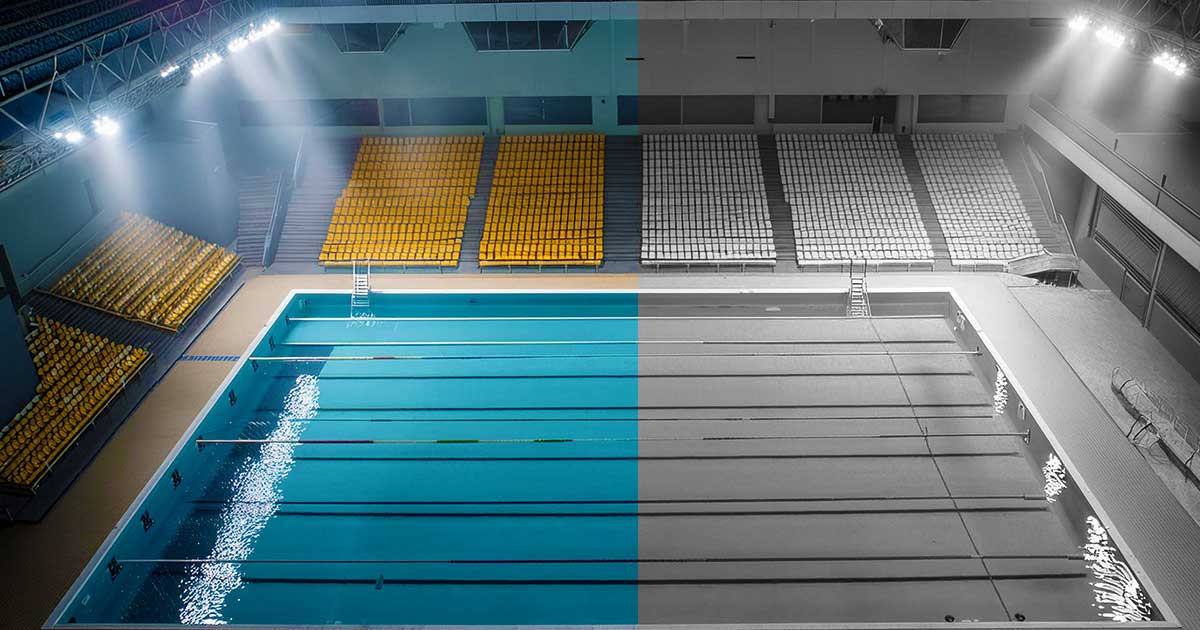 vízfelhasználás egy olimpiai úszómedence fele